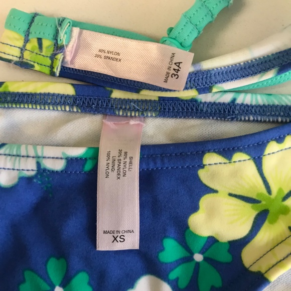 Victoria’s Secret Women’s 2 pc Bikini Swimsuit 34A Top & XS Bottom Floral NWOT - Picture 4 of 6